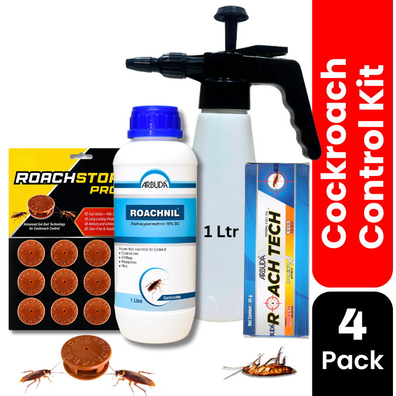 Cockroach Control Devices Complete Cockroach Control Kit for Home | Gel, Spray, Bait Station ...
